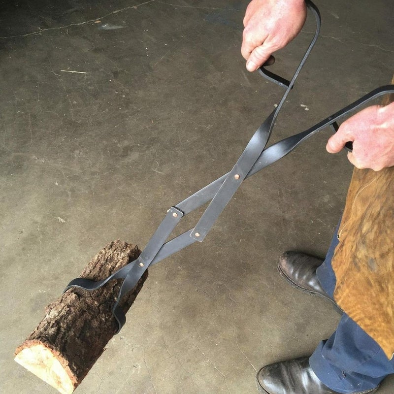 ويوبلز ملقط حطب للمدفأة، ملقط حطب | ملقط حطب للمدفأة مع حافظة من الجلد الصناعي، ملقط مدفأة للتخييم، ألسنة مدفأة، أدوات موقد نار للتخييم في الهواء الطلق لموقد الحطب/النيران المفتوحة/الفحم - Image 4